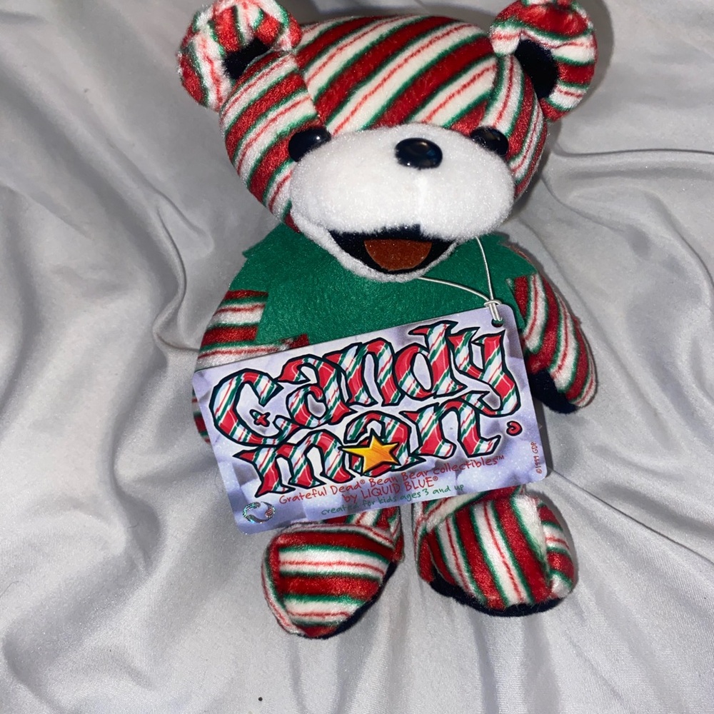 Grateful Dead Candy Cane Bear - Red, Green, White